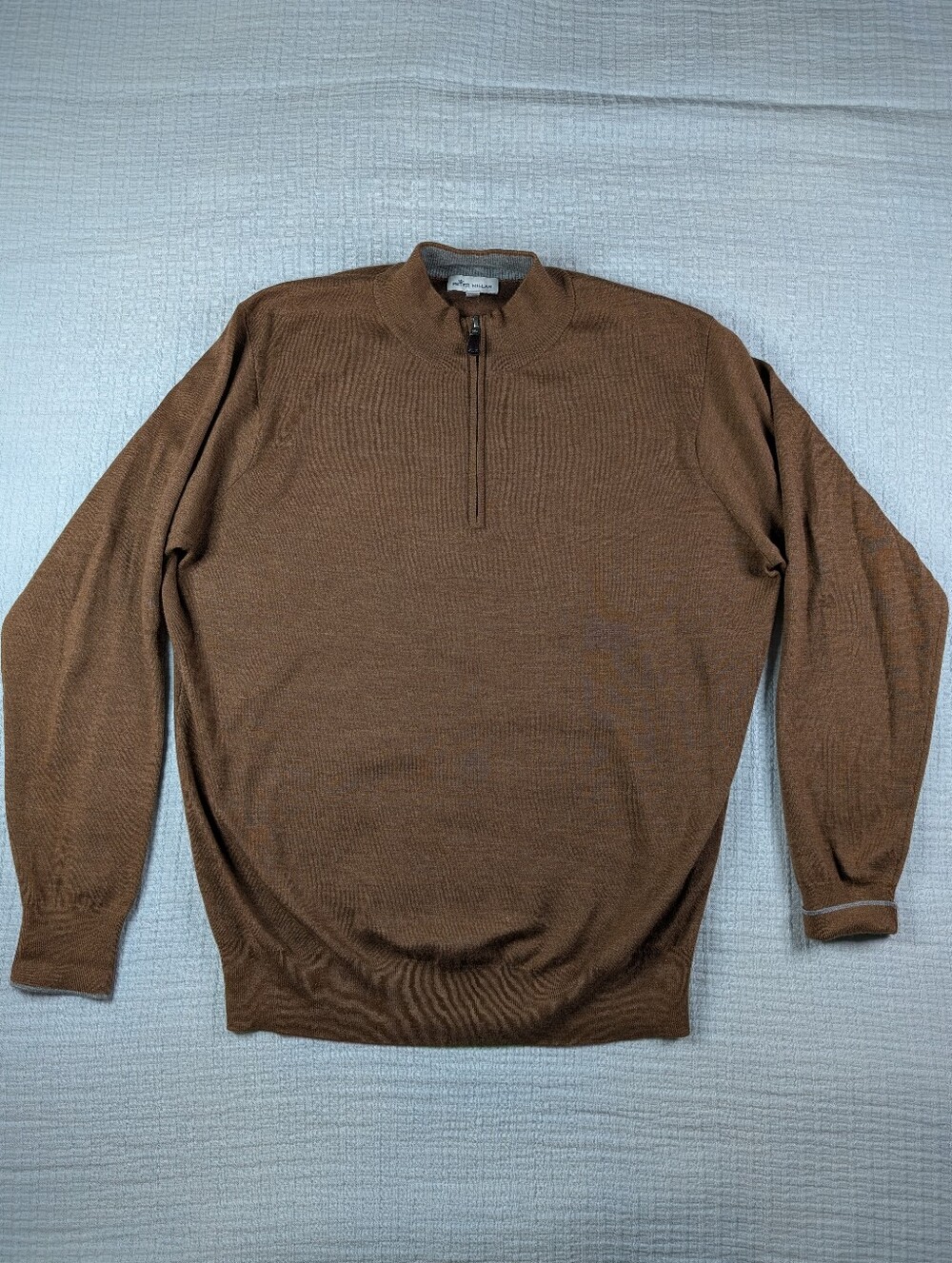 Peter Millar Brown Quarter-Zip 44% Cashmire Blend Sweater